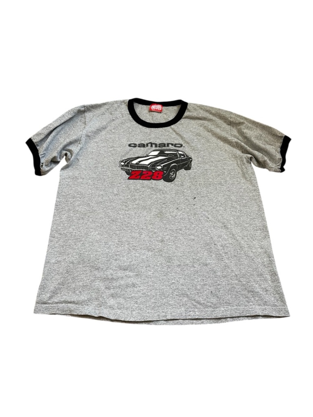 Vintage Motor Brands USA Camaro Z28 Ringer T-Shirt Retro Casual Gray